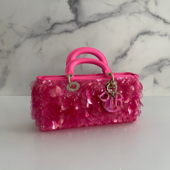 Dior Barbie Pink Sequin D-joy Bag Small Size - Picture 11 of 13
